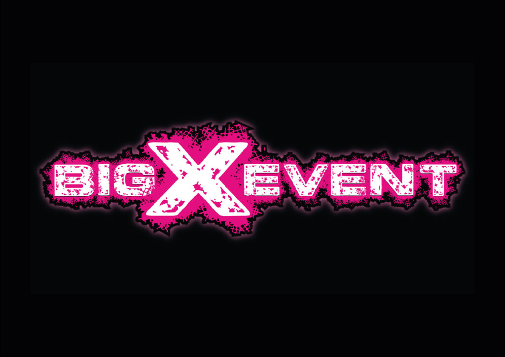 Logo für das Big X Event in den Farben Schwarz, Weiß und Magenta, gestaltet von der Tränkl Company Consulting Agentur für Logodesign.