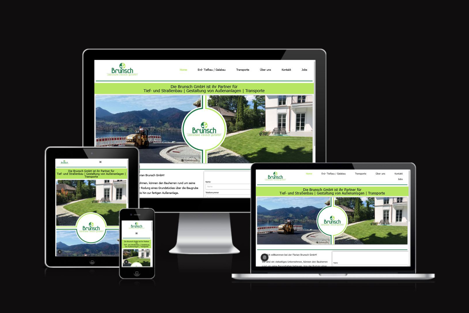 Digitalisierung im Baugewerbe: Das Ergebnis des Webdesign-Projekts zwischen der Brunsch GmbH und der Tränkl Company Consulting aus Lenggries.