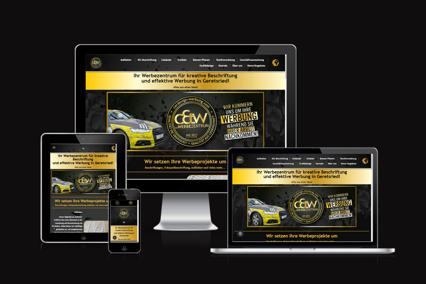 Professionelles Webdesign mit SEO für C&W Werbezentrum, realisiert durch Tränkl Company Consulting.
