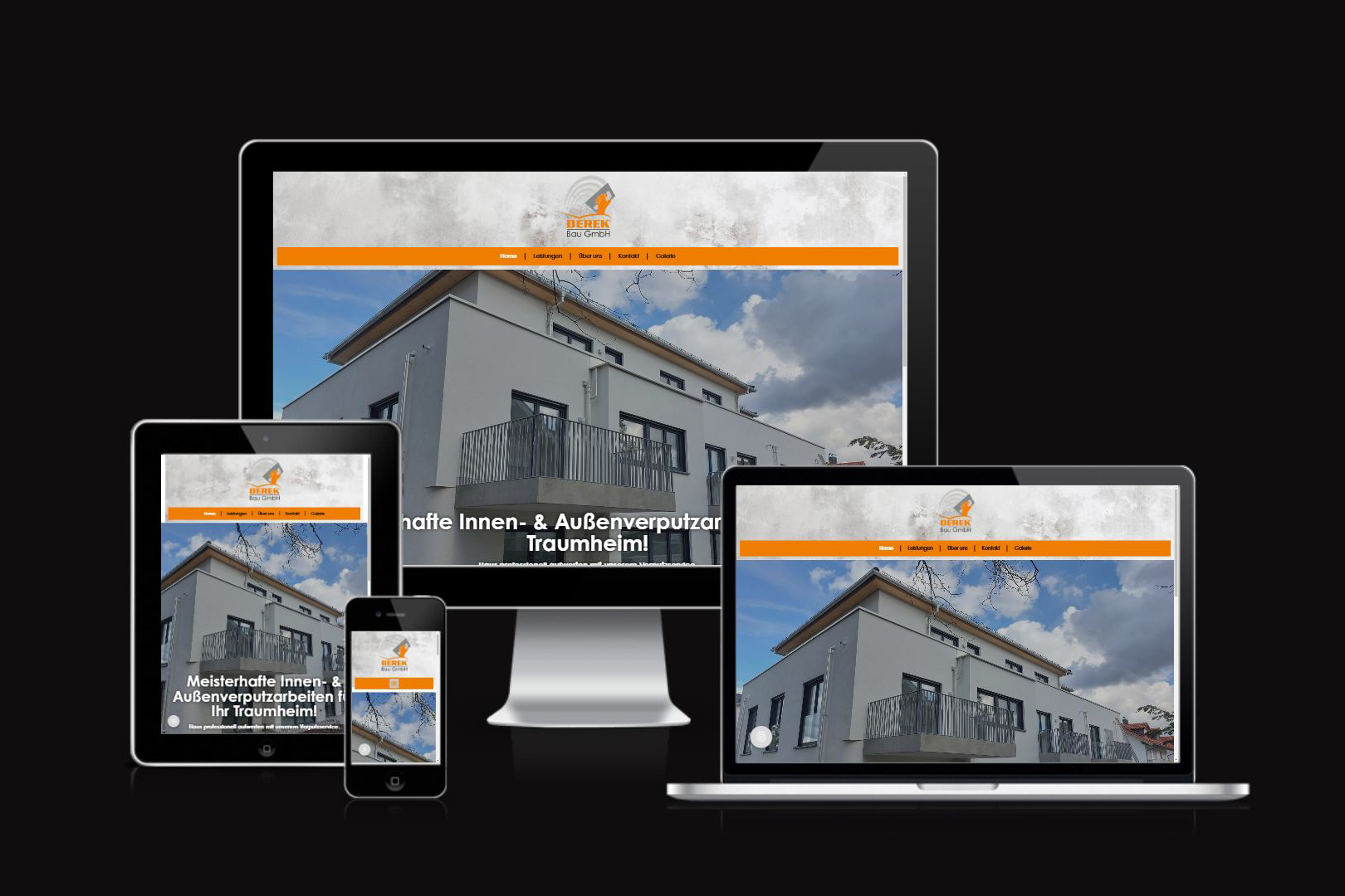 Webdesign für das Handwerk: Die neue Website der Baufirma Derek Bau GmbH, erstellt von Tränkl Company Consulting Lenggries.