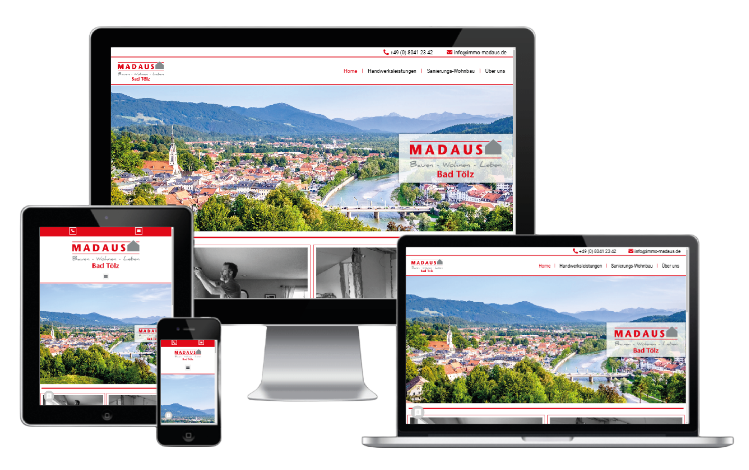Website für Madaus Immobiliendienst Bad Tölz – Webdesign mit SEO und Rechtstexten.