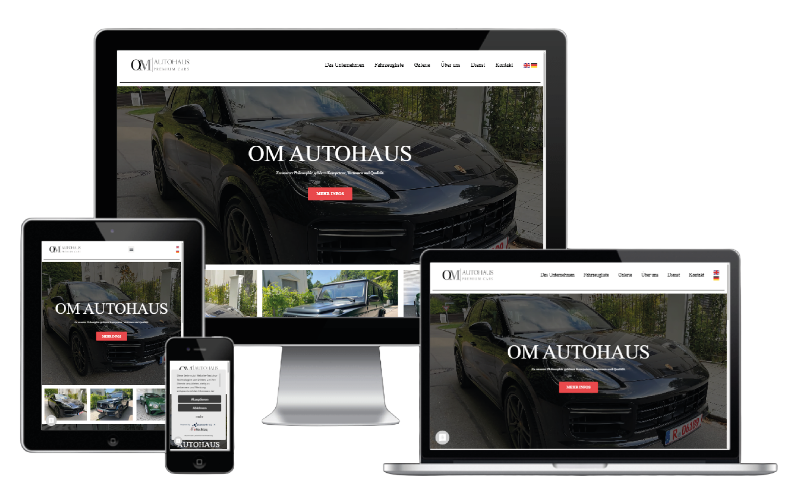 OM Autohaus GmbH – Website-Erstellung mit Fokus auf SEO und Kundenkontakt.