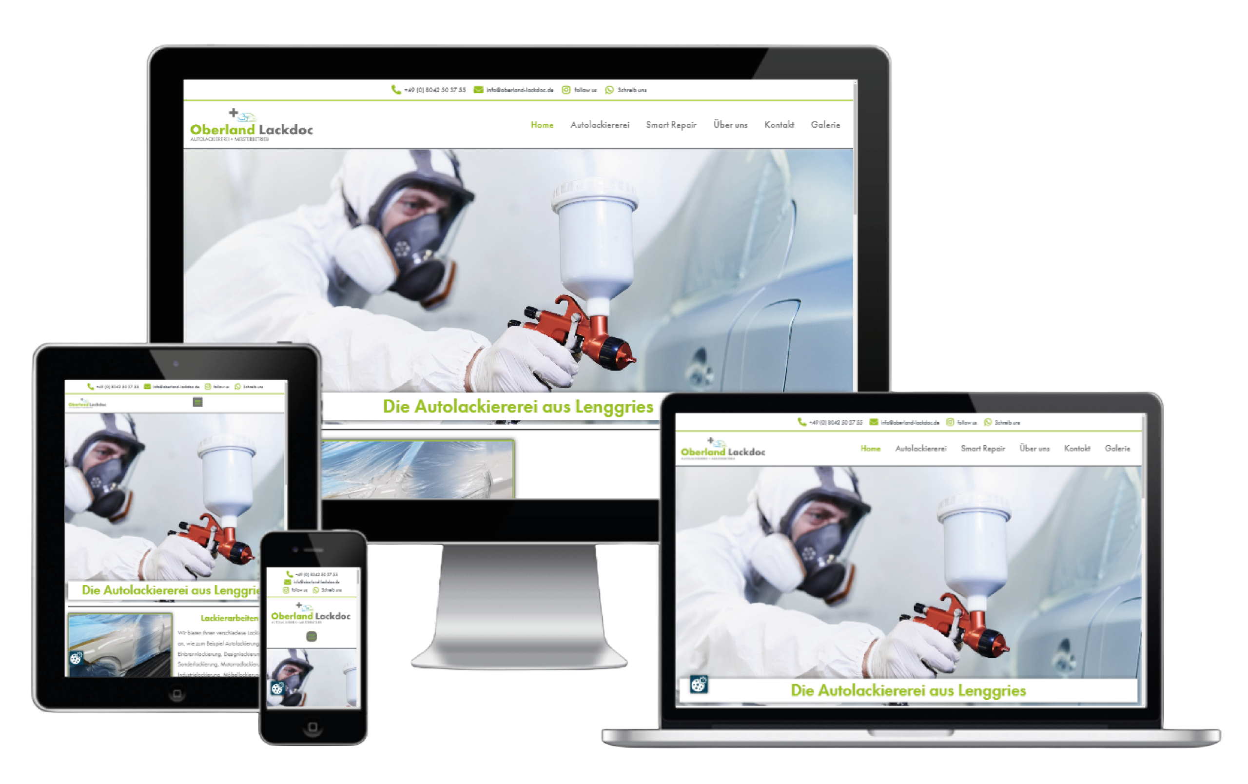 Website-Referenz Oberland Lackdoc Lenggries – Suchmaschinenoptimiert und conversion-stark.