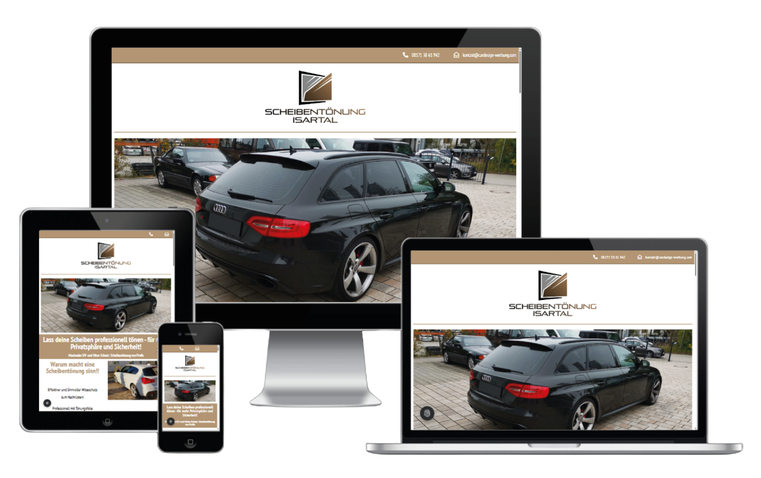 Website für Scheibentönung Isartal – Webdesign und SEO für Fahrzeugspezialisten.