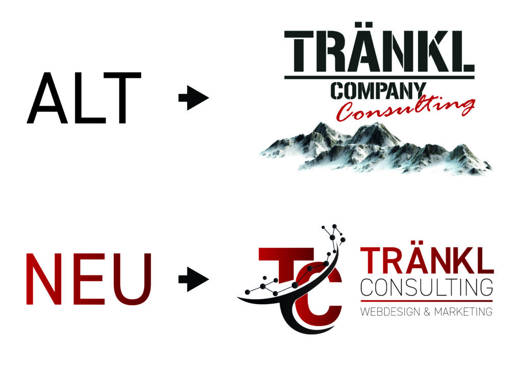 Neues Firmenlogo 2026 von Tränkl Consulting in Lenggries, Landkreis Bad Tölz-Wolfratshausen – Modernes Design unter dem Motto „Aus alt macht neu“.